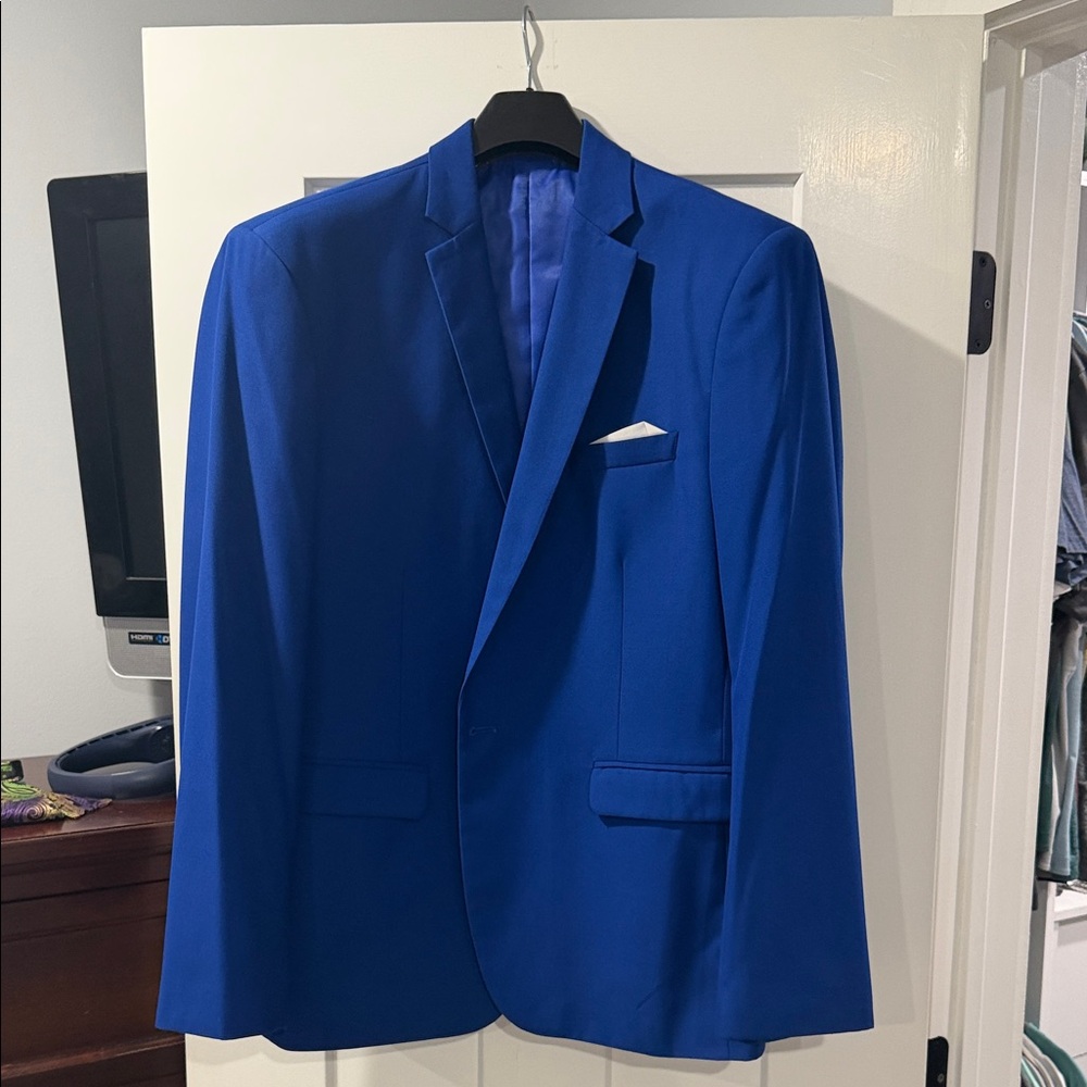 Men's Royal Blue Blazer - Classic Single-Breast Sport Coat